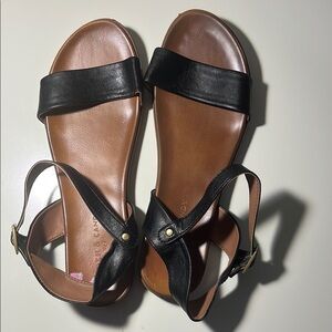 Black Leather Sandals